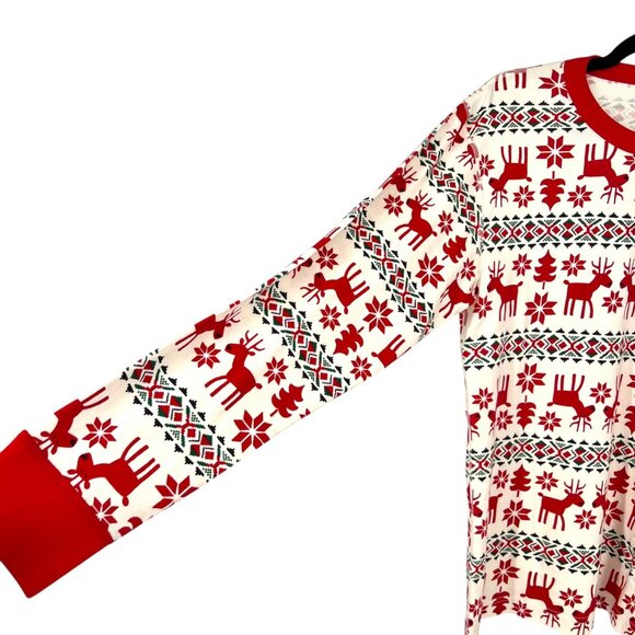 Hanna Andersson Dear Deer Reindeer Organic Cotton Pajamas Red White Size Medium - Picture 4 of 12
